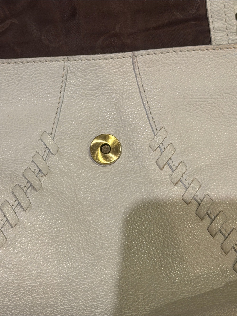 Born White Leather Crossbody with Front Stitch Detail - Picture 13 of 14